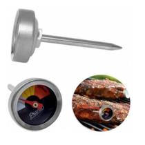 Termometro culinario em inox prana analogico espeto temperatura carne churrasco marca ponto