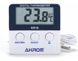Termômetro Digital com Alarme para Freezer e Vacinas KR18 - AKROM