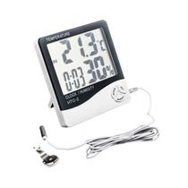 Termômetro Digital E Higrômetro Para Medição De Umidade Do Ar Com Relógio Digital - MKL