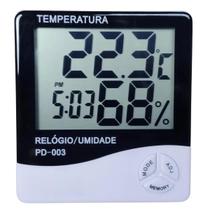 Termômetro Digital Higrômetro Medidor de Umidade e Temperatura Ambiente Tomate Pd 005 para Casa e Escritório Termômetro Digital Higrômetro Medidor de Umidade e Temperatura Ambiente Tomate Pd 005 para Casa e Escritório