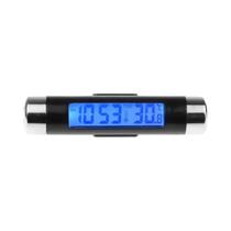 Termômetro Digital LCD Com Luz De Fundo Azul, Relógio E Calendário 2 Em 1 Automotivo Com Clipe Termômetro Digital LCD Com Luz De Fundo Azul, Relógio E Calendário 2 Em 1 Automotivo Com Clipe
