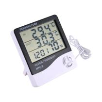 Termômetro Digital LCD Interno E Externo Com Higrômetro E Relógio Estação Meteorológica HTC-1 HTC-2