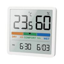 Termômetro Digital LCD Interno E Higrômetro Para Casa E Escritório - Monitor De Temperatura E Termômetro Digital LCD Interno E Higrômetro Para Casa E Escritório - Monitor De Temperatura E