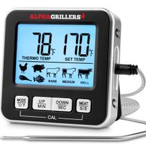 Termômetro Digital para Carne Alpha Grillers com Sonda e Timer para Churrasco Termômetro Digital para Carne Alpha Grillers com Sonda e Timer para Churrasco