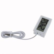 Termômetro Digital Para Geladeira Aquário Chocadeira Ar Condicionado Branco Sonda 1 metro