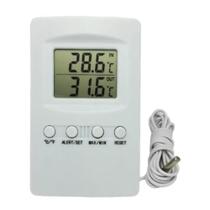 Termometro digital sensor externo interno maxima minima memoria automatica freezer agua geladeira
