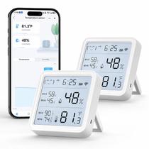 Termômetro e Higrômetro WiFi eMylo, Kit com 2 Monitores Inteligentes