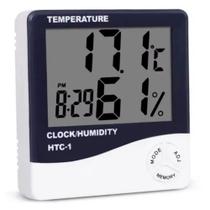 Termômetro Higrômetro Digital Relógio - M:15430 - F:HTC-1
