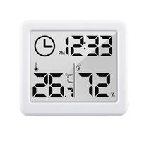Termômetro Higrômetro Digital Umidade Temperatura Relógio Medidor de Umidade, grande display LCD função de memória