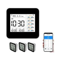 Termômetro Higrômetro Inteligente Tuya WIFI 13 Em 1 Para Ambientes Internos Com Medidor Preciso De