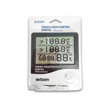 Termômetro Higrômetro Relógio Digital Medidor Interno/Externo Exbom