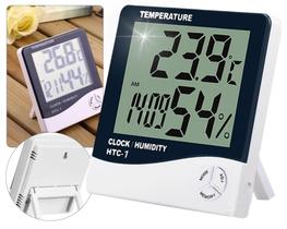 Termômetro Higrômetro Termo higrômetro Digital HTC-1 para Temperatura Umidade e Relógio com Alarme Termômetro Higrômetro Termo higrômetro Digital HTC-1 para Temperatura Umidade e Relógio com Alarme