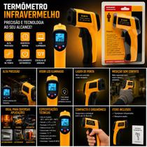 Termômetro Infravermelho Digital Laser Industrial Culinário Temperatura De 50 Negativos À 400 Termômetro Infravermelho Digital Laser Industrial Culinário Temperatura De 50 Negativos À 400