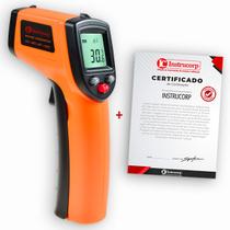 Termômetro Laser Infravermelho + Certificado de Calibração Medição Temperatura Industrial Sem Contato - Instrucorp IC-1520