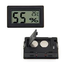 Termômetro Lcd Digital Temperatura Umidade Higrômetro Preto