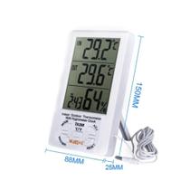 Termometro relogio estacao metereologica higrometro com sonda temperatura umidade interna externa - MAKEDA