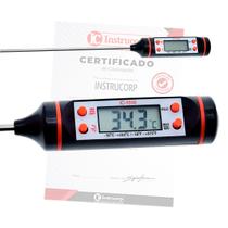 Termômetro Tipo Espeto com Certificado de Calibração RBC para Uso Culinário Medir Temperatura Óleo - Instrucorp IC-1510