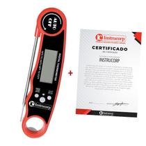 Termômetro Tipo Espeto Dobrável + Certificado Rastreável Rbc - Instrucorp IC-2012