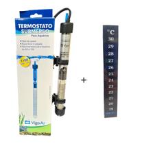 Termostato c/ Aquecedor 100W Vigoar Aquário + Termômetro