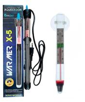 Termostato Com Aquecedor X-5 25w 110v Ocean Tech+ Termômetro