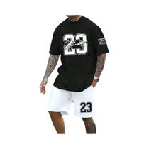 Terno Casual De Verão Com Estampa 3D De Grandes Dimensões Masculino Manga Curta Moda Esportiva 2024