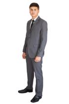 Terno Executivo Masculino Oxford Slim Chumbo Alto Padrão de Luxo