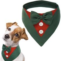 Terno formal de Natal FUAMEY para cães com gravata borboleta L