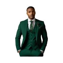 Terno Formal Masculino Verde Esmeralda De 3 Peças: Jaqueta, Colete E Calças Para Casamento E