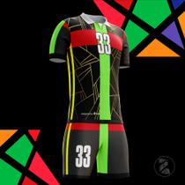 Terno Futebol (Camisa +Short) tamanho Baby look masculino e infantil cor preto Terno Futebol (Camisa +Short) tamanho Baby look masculino e infantil cor preto