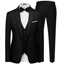 Terno MAGE MALE de 3 peças slim fit preto: blazer, colete e calça Terno MAGE MALE de 3 peças slim fit preto: blazer, colete e calça