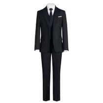 Terno Marvelous World Infantil Masculino Slim Fit Preto Tamanho 10 com 5 Peças Terno Marvelous World Infantil Masculino Slim Fit Preto Tamanho 10 com 5 Peças