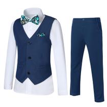 Terno masculino DISAUR, calça e colete com camisa social e gravata