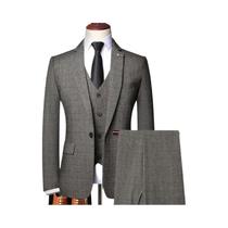 Terno Masculino Elegante Slim Fit Casual De Negócios Para Casamento 6XL Blazer Colete Calças
