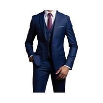 Terno Masculino Estilo Britânico Em Cor Sólida, Blazer, Colete E Calças, Elegante Para Casamentos E