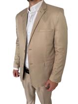 Terno Masculino Microfibra Slim (Gabardine) Premium Bege Claro Euro