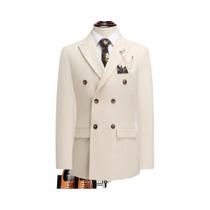 Terno Masculino Preto De Duas Peças Com Lapela Entalhada E Fecho De Botão Duplo Para Todas as