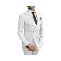 Terno Masculino Slim Fit Branco Com Lapela Pontuda Para Casamento Formal Traje De Noivo