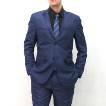 Terno masculino Slim Italiano Microfibra Acetinado Azul PALETÓ 50 CALÇA 44