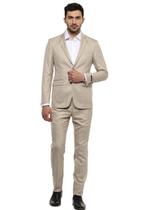 Terno Masculino Slim Oxford Inovatore Creme Jordhan Terno Masculino Slim Oxford Inovatore Creme Jordhan