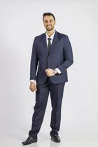 Terno Masculino Slim Oxford Inovatore Marinho Jordhan Terno Masculino Slim Oxford Inovatore Marinho Jordhan