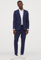 Terno Masculino Slim Principe de Gales Marinho Jordhan Terno Masculino Slim Principe de Gales Marinho Jordhan