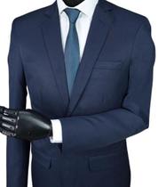 Terno Microfibra azul marinho liso