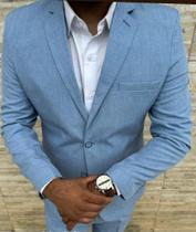 Terno Microfibra azul nevoa melange