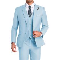 Terno Mrbuerly Azul Céu de 3 Peças com Lapela em Entalhe L/4236 Terno Mrbuerly Azul Céu de 3 Peças com Lapela em Entalhe L/4236