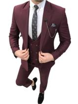 Terno Oxford Slim Masculino Social Bordô - Paleto+Calça Terra Forte Ternos Terno Oxford Slim Masculino Social Bordô - Paleto+Calça Terra Forte Ternos