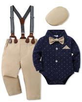 Terno para bebês SANMIO, 4 peças de gravata borboleta, roupa de batismo