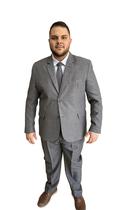 Terno Plus size cinza escuro melange Terno Plus size cinza escuro melange