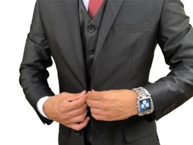 Terno Poliviscose Slim Masculino Social Preto Brilho - Paleto+Calça+Colete - Terra Forte Ternos Terno Poliviscose Slim Masculino Social Preto Brilho - Paleto+Calça+Colete - Terra Forte Ternos