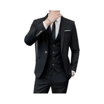 Terno Slim Fit Masculino 6XL Blazer Colete Calças Casual Para Trabalho Casamento Banquete