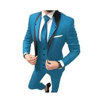 Terno Slim Fit Masculino De 3 Peças, Blazer, Colete E Calças, Moda Formal Para Casamentos E Eventos